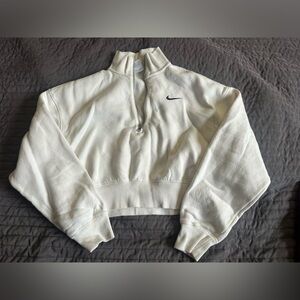 Nike Cropped Sweatshirt Small White